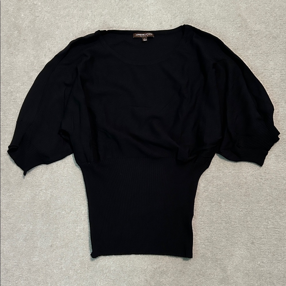 Adrienne Vittadini Studio Black Dolman Sleeve Top